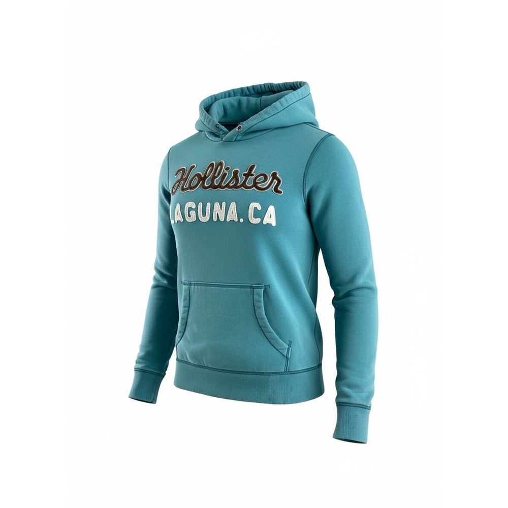Vintage Hollister Laguna CA Turquoise Blue Pullover Hoodie Women Small